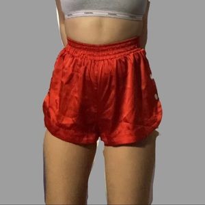 Red Satin Shorts